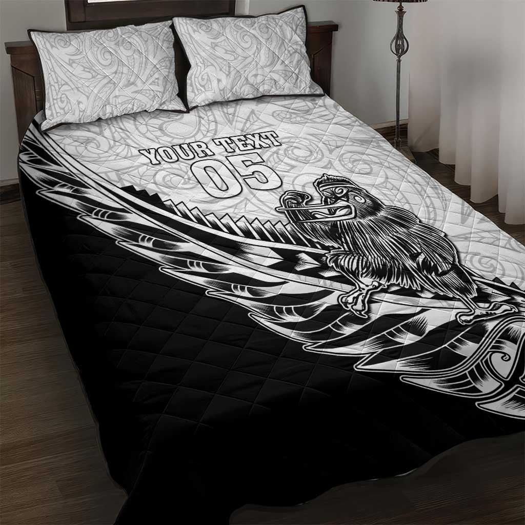 New Zealand Kiwi Rugby Custom Quilt Bed Set Go Champions Maori Pattern