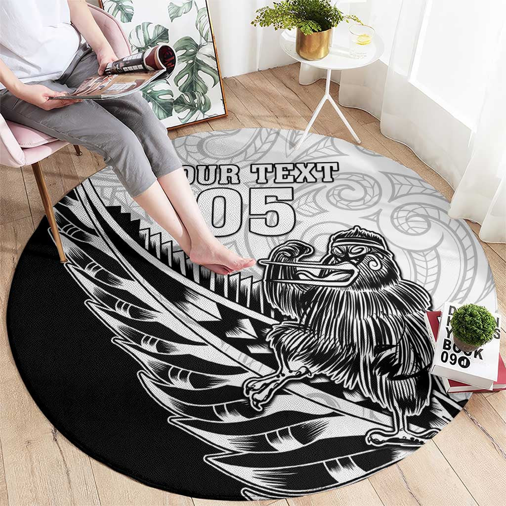 New Zealand Kiwi Rugby Custom Round Carpet Go Champions Maori Pattern LT05 - Polynesian Pride