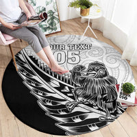 New Zealand Kiwi Rugby Custom Round Carpet Go Champions Maori Pattern LT05 - Polynesian Pride