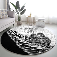 New Zealand Kiwi Rugby Custom Round Carpet Go Champions Maori Pattern LT05 - Polynesian Pride