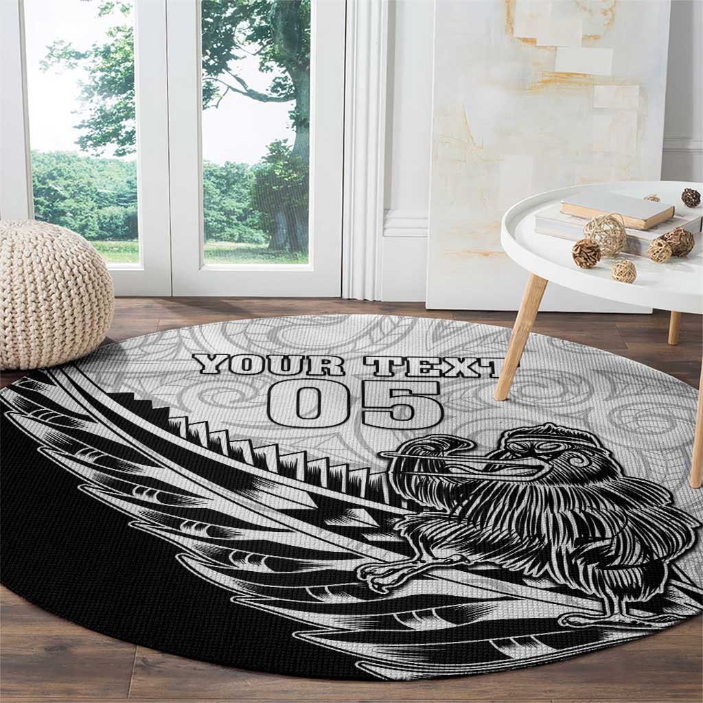 New Zealand Kiwi Rugby Custom Round Carpet Go Champions Maori Pattern LT05 - Polynesian Pride