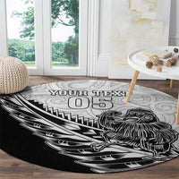 New Zealand Kiwi Rugby Custom Round Carpet Go Champions Maori Pattern LT05 - Polynesian Pride