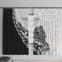 New Zealand Kiwi Rugby Custom Window Curtain Go Champions Maori Pattern LT05 With Hooks White - Polynesian Pride