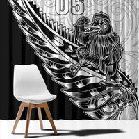 New Zealand Kiwi Rugby Custom Window Curtain Go Champions Maori Pattern LT05 - Polynesian Pride