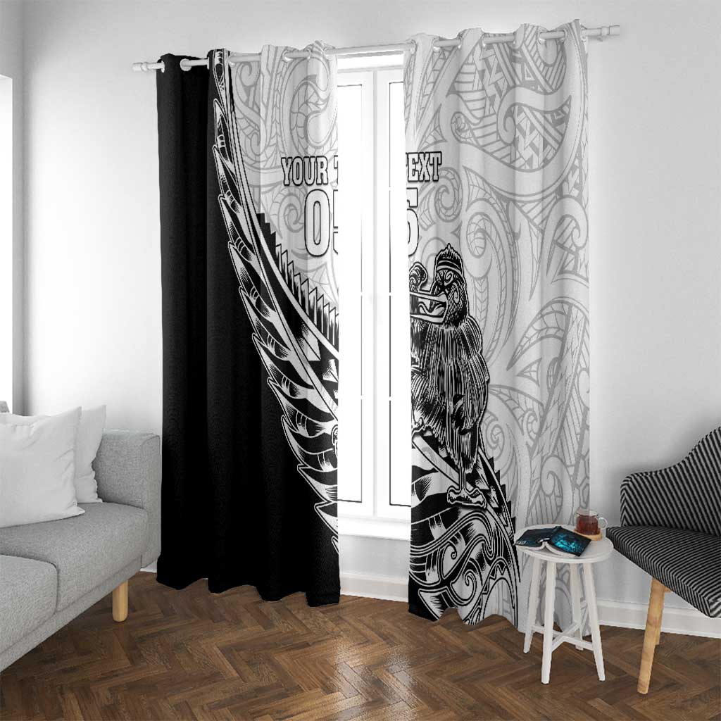 New Zealand Kiwi Rugby Custom Window Curtain Go Champions Maori Pattern LT05 With Grommets White - Polynesian Pride