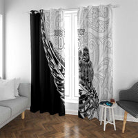 New Zealand Kiwi Rugby Custom Window Curtain Go Champions Maori Pattern LT05 With Grommets White - Polynesian Pride