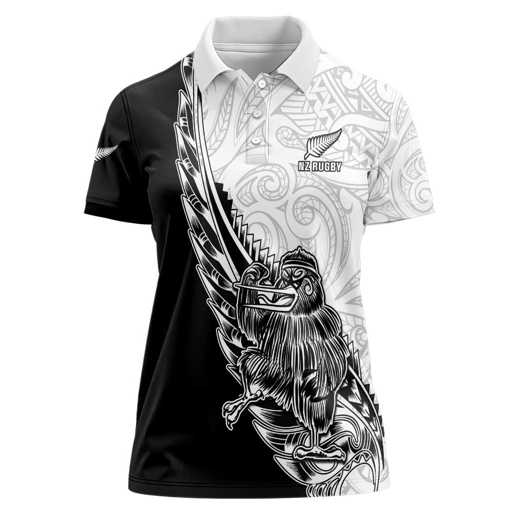 New Zealand Kiwi Rugby Custom Women Polo Shirt Go Champions Maori Pattern