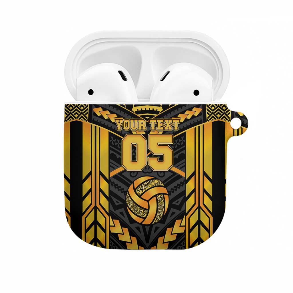 Custom Polynesia Beach Volleyball AirPods Case Gold Polynesian Tribal Pattern LT05 Gold - Polynesian Pride