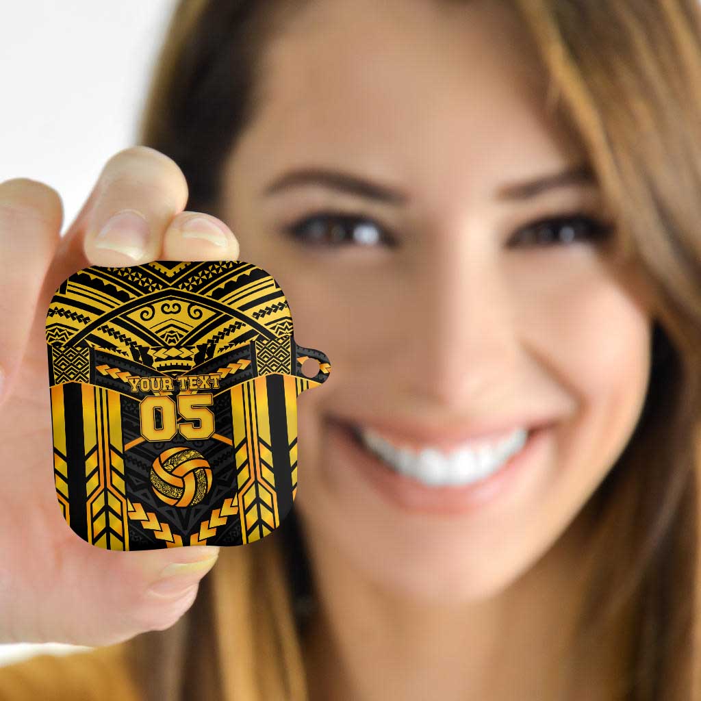 Custom Polynesia Beach Volleyball AirPods Case Gold Polynesian Tribal Pattern LT05 - Polynesian Pride