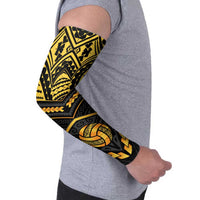 Custom Polynesia Beach Volleyball Arm Sleeves Gold Polynesian Tribal Pattern LT05 - Polynesian Pride