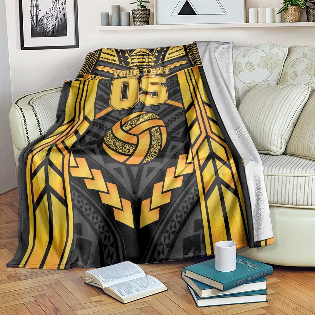 Custom Polynesia Beach Volleyball Blanket Gold Polynesian Tribal Pattern LT05 Gold - Polynesian Pride