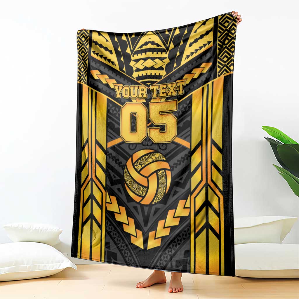 Custom Polynesia Beach Volleyball Blanket Gold Polynesian Tribal Pattern LT05 - Polynesian Pride