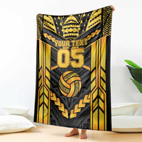 Custom Polynesia Beach Volleyball Blanket Gold Polynesian Tribal Pattern LT05 - Polynesian Pride