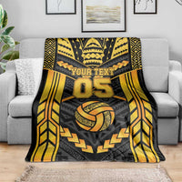 Custom Polynesia Beach Volleyball Blanket Gold Polynesian Tribal Pattern LT05 - Polynesian Pride