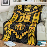 Custom Polynesia Beach Volleyball Blanket Gold Polynesian Tribal Pattern LT05 - Polynesian Pride