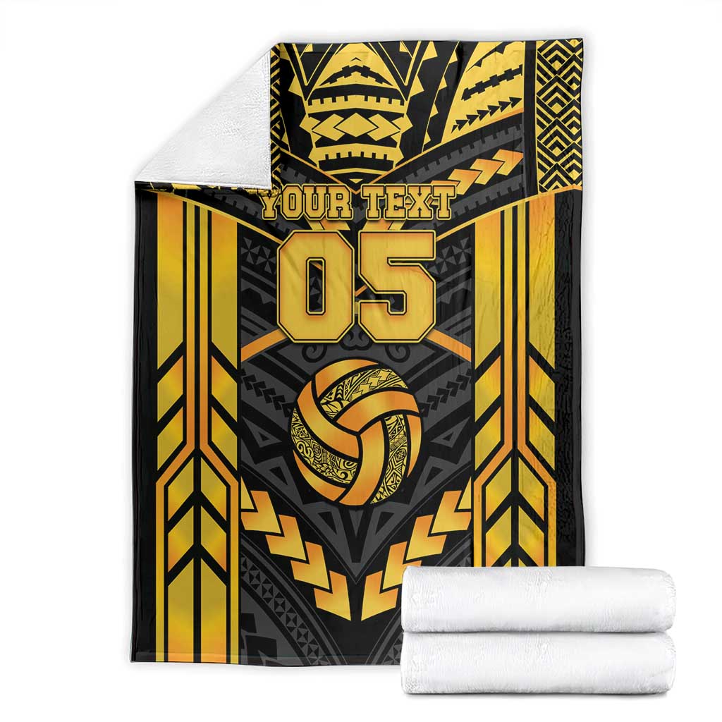Custom Polynesia Beach Volleyball Blanket Gold Polynesian Tribal Pattern LT05 - Polynesian Pride