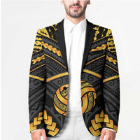 Custom Polynesia Beach Volleyball Blazer Gold Polynesian Tribal Pattern LT05 - Polynesian Pride