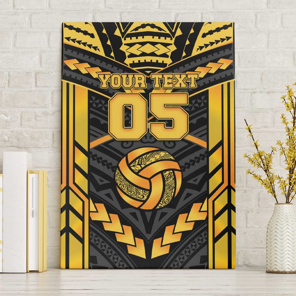 Custom Polynesia Beach Volleyball Canvas Wall Art Gold Polynesian Tribal Pattern LT05 Without Frame Gold - Polynesian Pride