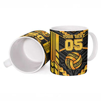 Custom Polynesia Beach Volleyball Ceramic Mug Gold Polynesian Tribal Pattern LT05 - Polynesian Pride