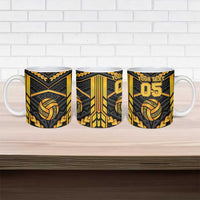 Custom Polynesia Beach Volleyball Ceramic Mug Gold Polynesian Tribal Pattern LT05 - Polynesian Pride