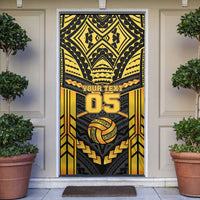 Custom Polynesia Beach Volleyball Door Cover Gold Polynesian Tribal Pattern LT05 Gold - Polynesian Pride