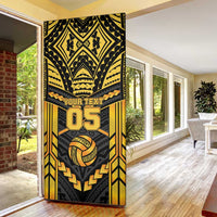Custom Polynesia Beach Volleyball Door Cover Gold Polynesian Tribal Pattern LT05 - Polynesian Pride