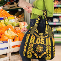 Custom Polynesia Beach Volleyball Grocery Bag Gold Polynesian Tribal Pattern LT05 - Polynesian Pride