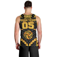 Custom Polynesia Beach Volleyball Men Tank Top Gold Polynesian Tribal Pattern LT05 - Polynesian Pride