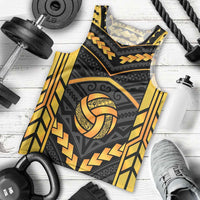 Custom Polynesia Beach Volleyball Men Tank Top Gold Polynesian Tribal Pattern LT05 - Polynesian Pride