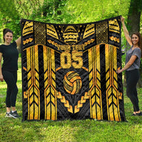 Custom Polynesia Beach Volleyball Quilt Gold Polynesian Tribal Pattern LT05 - Polynesian Pride