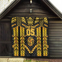 Custom Polynesia Beach Volleyball Quilt Gold Polynesian Tribal Pattern LT05 - Polynesian Pride