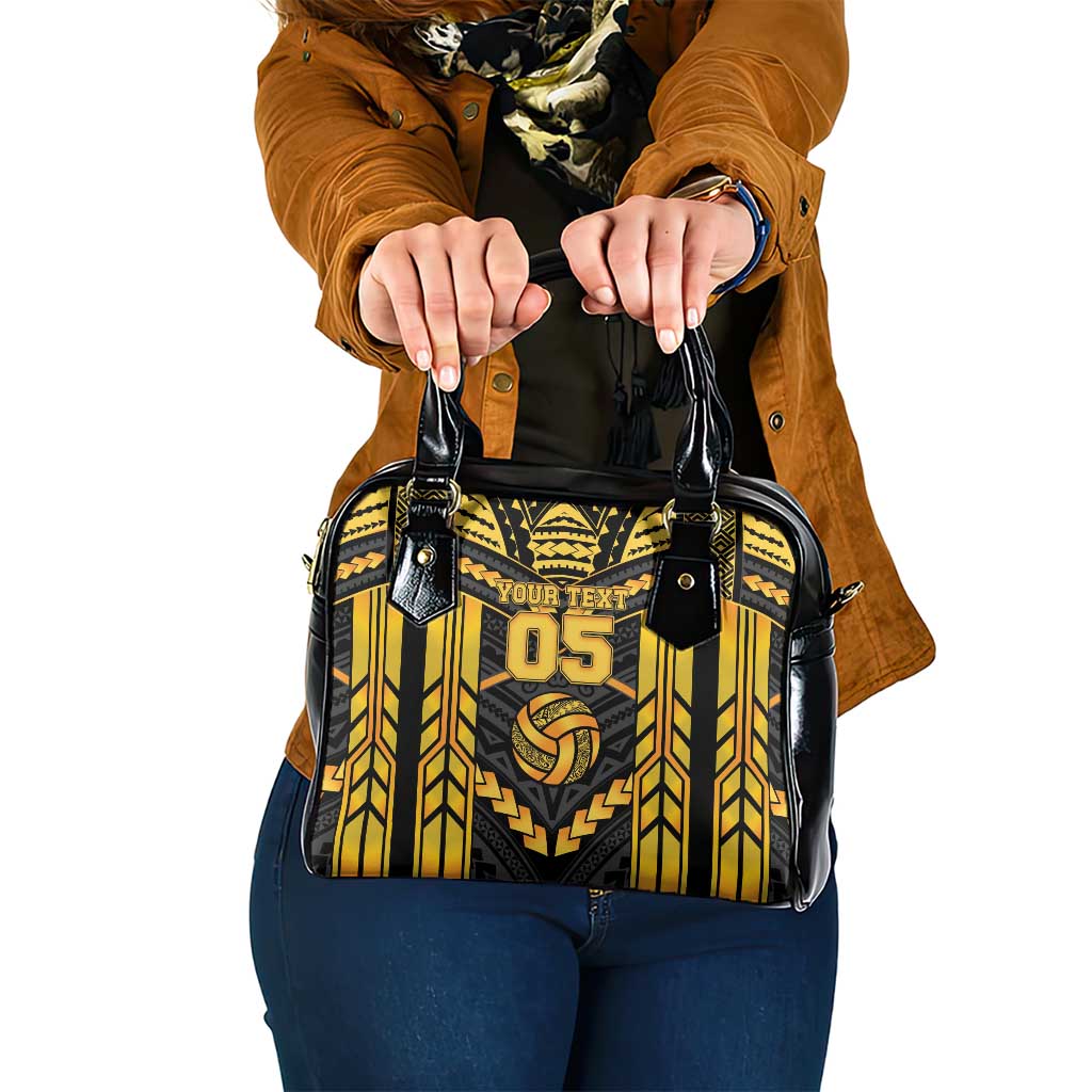 Custom Polynesia Beach Volleyball Shoulder Handbag Gold Polynesian Tribal Pattern LT05 One Size Gold - Polynesian Pride