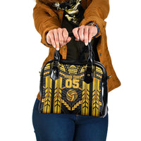 Custom Polynesia Beach Volleyball Shoulder Handbag Gold Polynesian Tribal Pattern LT05 One Size Gold - Polynesian Pride