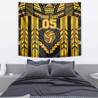 Custom Polynesia Beach Volleyball Tapestry Gold Polynesian Tribal Pattern LT05 - Polynesian Pride