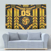 Custom Polynesia Beach Volleyball Tapestry Gold Polynesian Tribal Pattern LT05 - Polynesian Pride