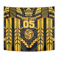 Custom Polynesia Beach Volleyball Tapestry Gold Polynesian Tribal Pattern LT05 - Polynesian Pride
