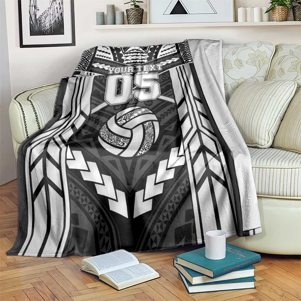 Custom Polynesia Beach Volleyball Blanket Polynesian Tribal Pattern LT05 Black - Polynesian Pride