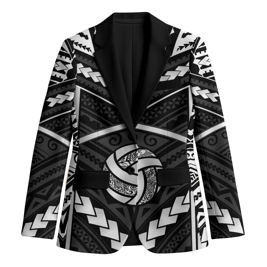 Custom Polynesia Beach Volleyball Blazer Polynesian Tribal Pattern LT05 Unisex Black - Polynesian Pride