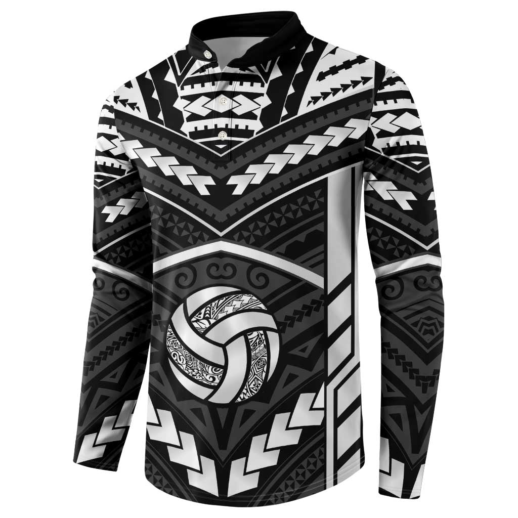 Custom Polynesia Beach Volleyball Button Sweatshirt Polynesian Tribal Pattern LT05 - Polynesian Pride