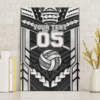 Custom Polynesia Beach Volleyball Canvas Wall Art Polynesian Tribal Pattern LT05 Without Frame Black - Polynesian Pride