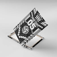 Custom Polynesia Beach Volleyball Canvas Wall Art Polynesian Tribal Pattern LT05 With Frame Black - Polynesian Pride