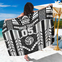 Custom Polynesia Beach Volleyball Sarong Polynesian Tribal Pattern LT05 One Size 44 x 66 inches Black - Polynesian Pride