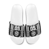 Custom Polynesia Beach Volleyball Slide Sandals Polynesian Tribal Pattern LT05 Black - Polynesian Pride