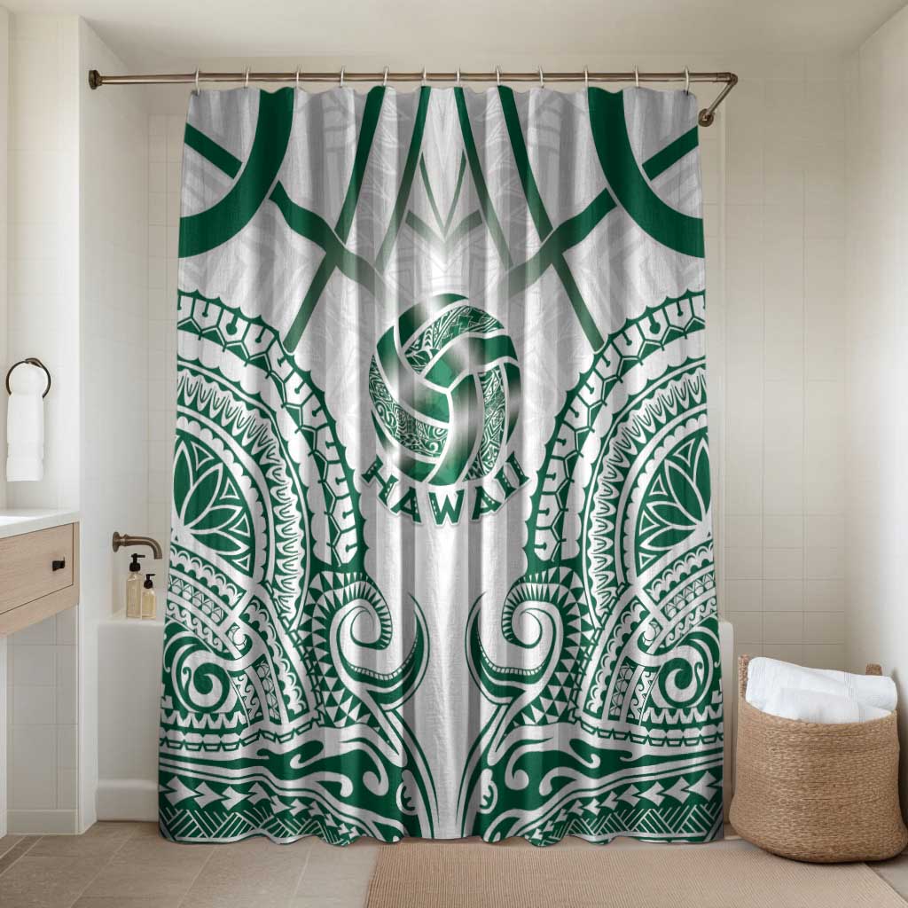 Hawaii Volleyball Bathroom Set Polynesian Pattern LT05 Shower Curtain Only Teal - Polynesian Pride