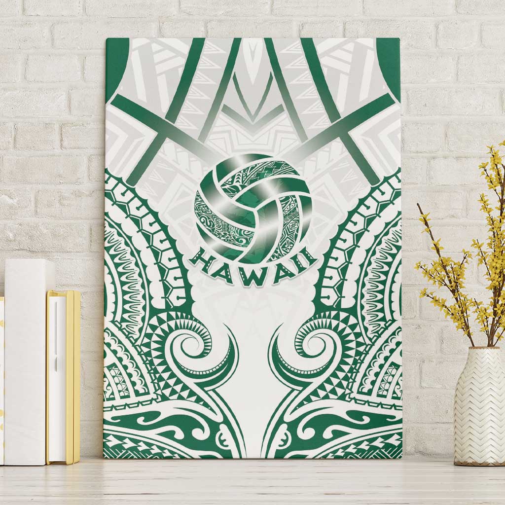 Hawaii Volleyball Canvas Wall Art Polynesian Pattern LT05 Without Frame Teal - Polynesian Pride