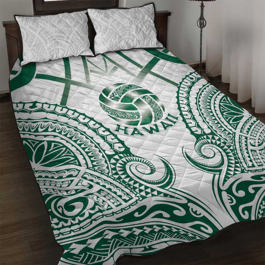 Hawaii Volleyball Quilt Bed Set Polynesian Pattern LT05 Teal - Polynesian Pride