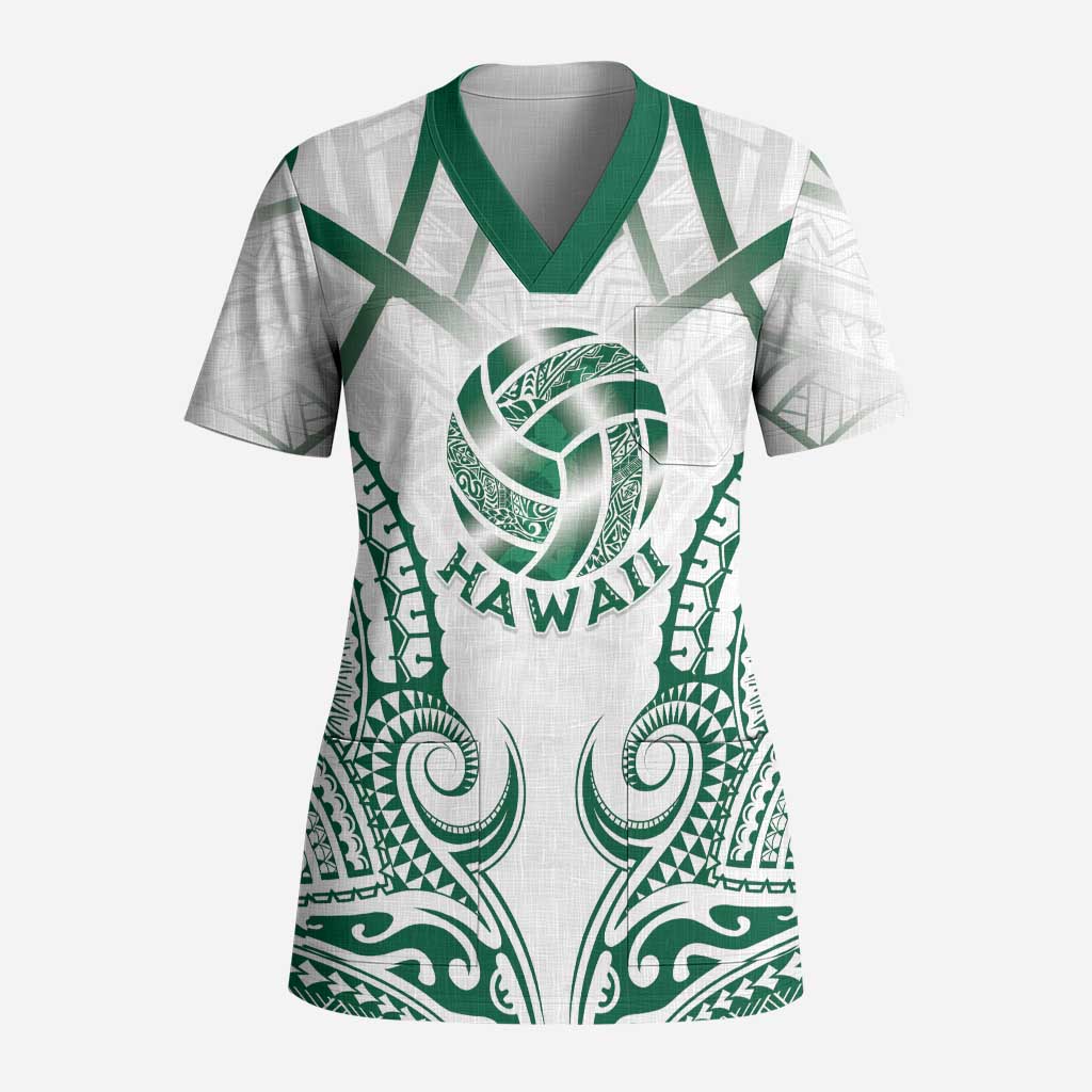 Custom Hawaii Volleyball Scrub Top Polynesian Pattern LT05 Adult Teal - Polynesian Pride