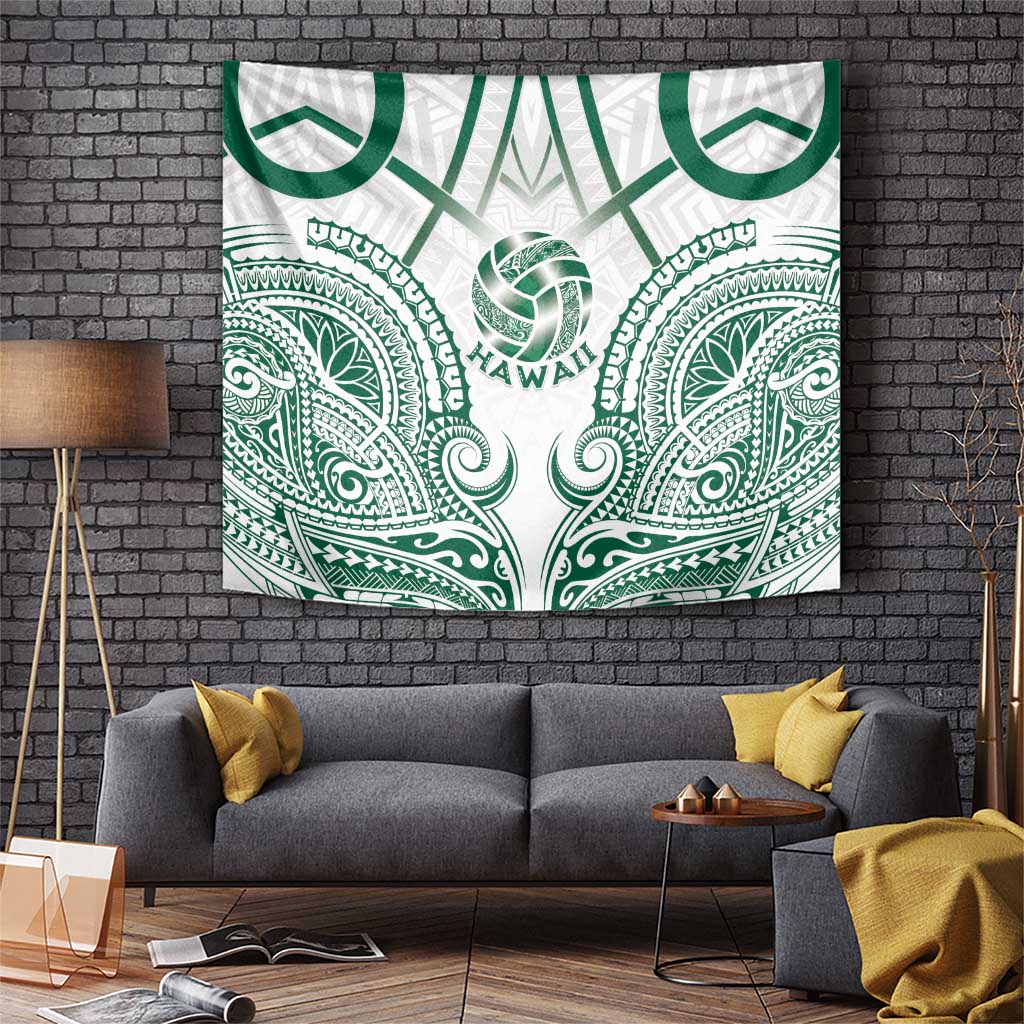 Hawaii Volleyball Tapestry Polynesian Pattern LT05 Teal - Polynesian Pride