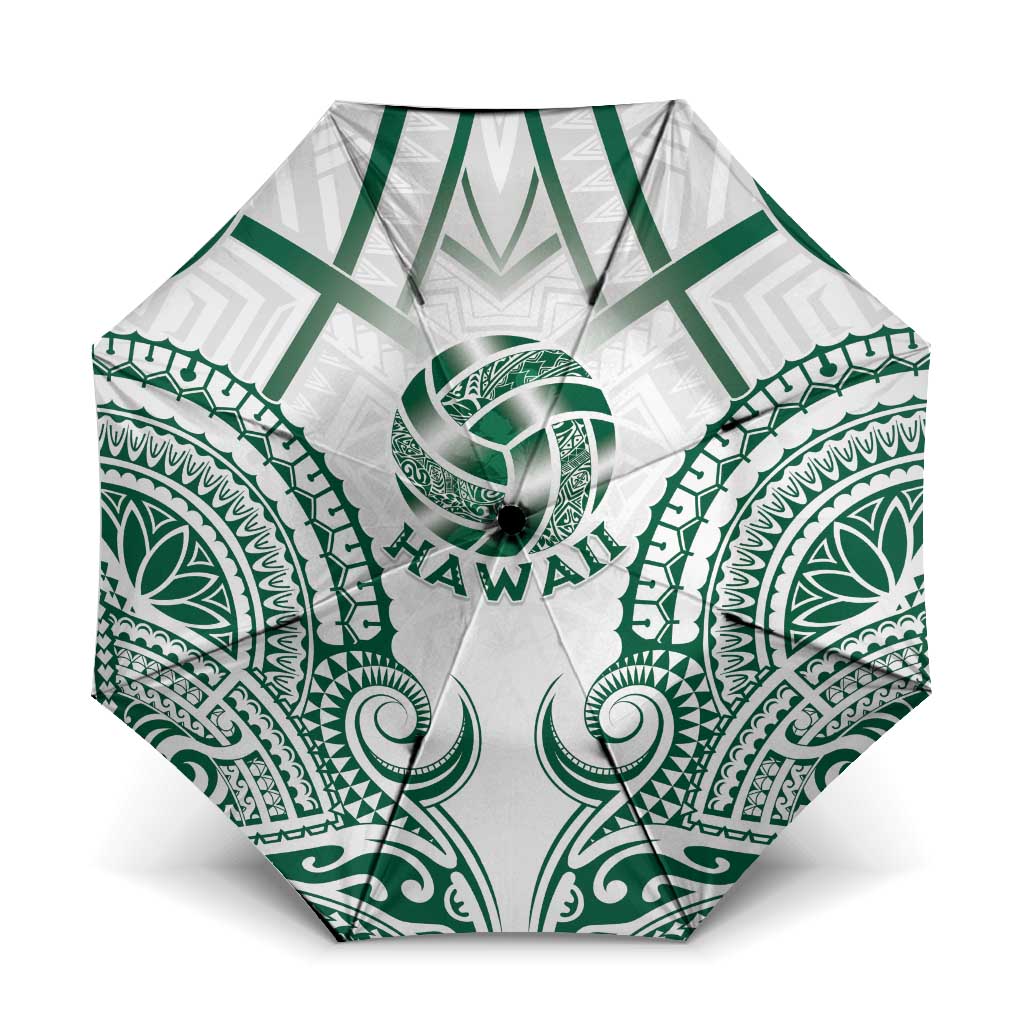 Hawaii Volleyball Umbrella Polynesian Pattern LT05 One Size Folded 11.42 inch Opened Diameter 37.4 inch Teal - Polynesian Pride