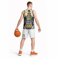 Personalised Nauru Independence Day Basketball Jersey Coat Of Arms With Plumeria LT05 - Polynesian Pride